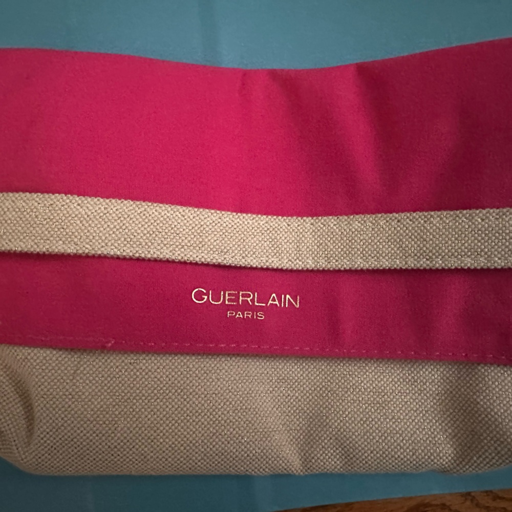 Guerlain Pink and Tan Bag glitter brand new, makeup, purse